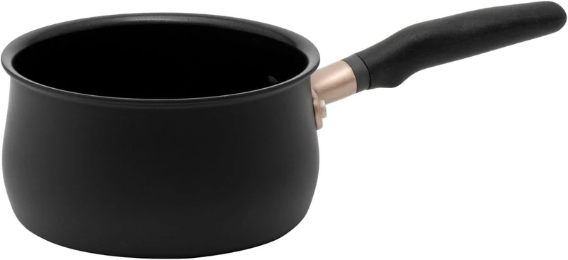 Meyer Accent Non Stick Saucepan 16cm - Suitable as Induction Saucepan with Ergonomic Heat Resistant Handles, Dishwasher Safe, Durable Hard Anodised Cookware, Black, 1.9L