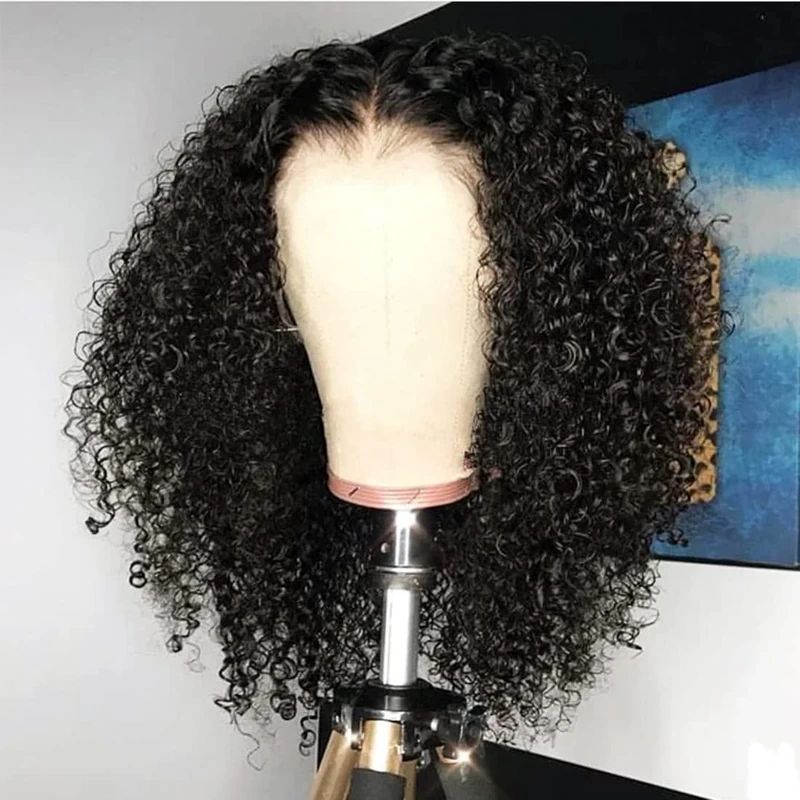Glueless Wigs Human Hair Pre Plucked Curly Wigs for Black Women 200% Density 13x4 Mongolian Kinky Curly Wear and Go HD Lace Front Wig 100% Unprocessed Virgin Hair Pre Bleached Knots 14inch