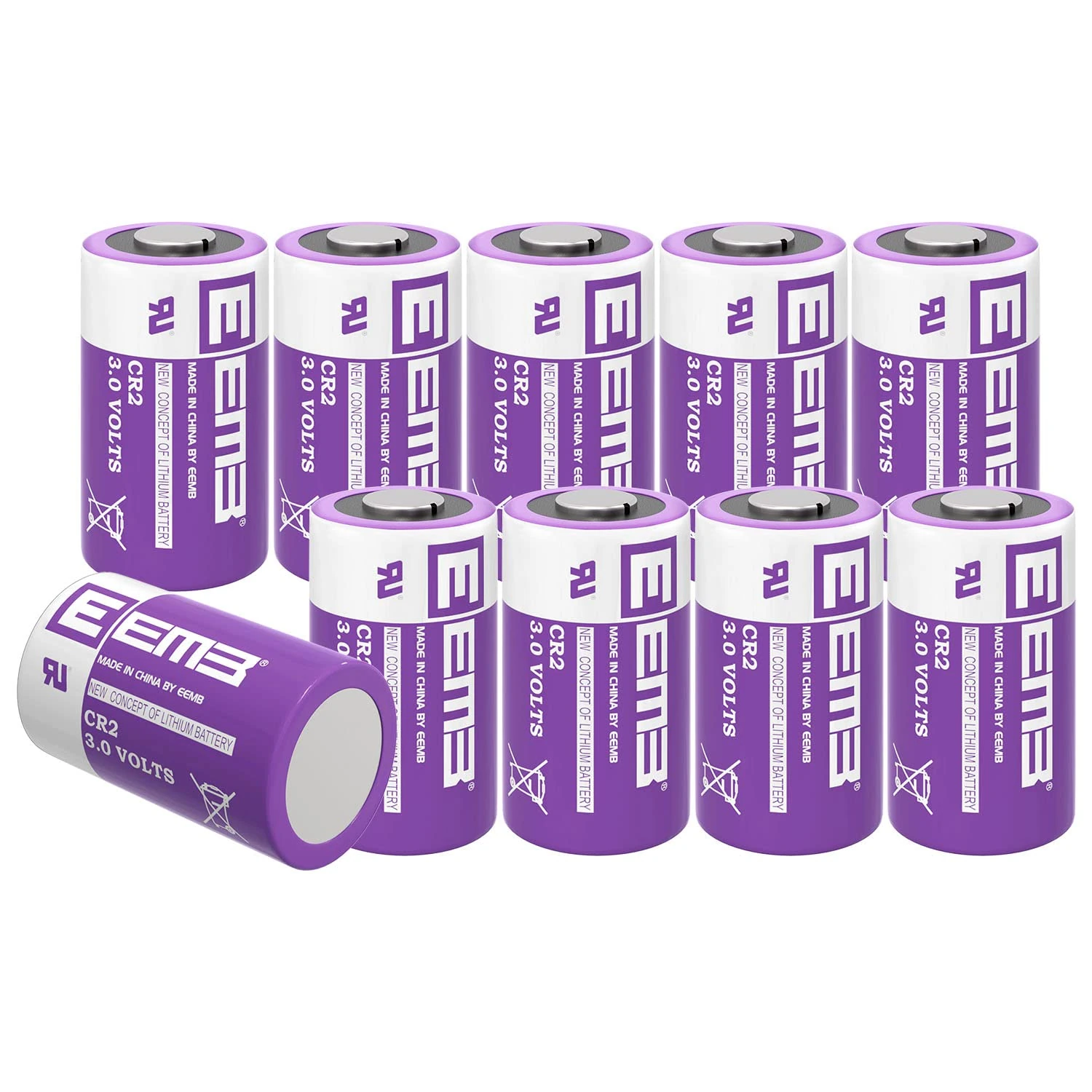 EEMB CR2 3V Lithium Battery 850mAh 3 Volt Non-Rechargeable Batteries 10Pack High Capacity CR15h270 CR 2 C2 Compatible with Fujifilm Instant Camera STAX Mini Rangefinder Flashlights Calculators