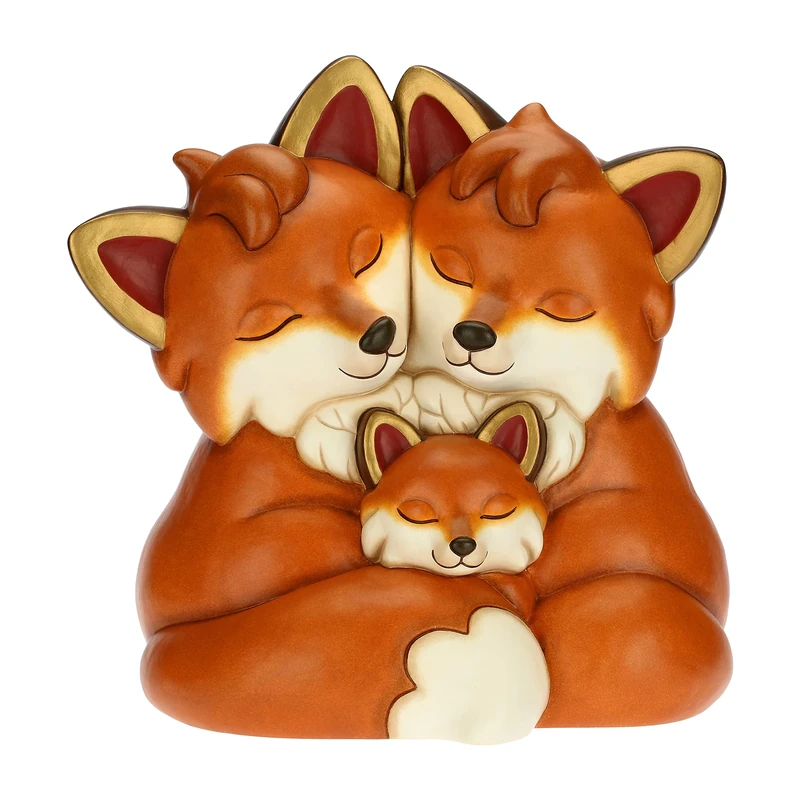 THUN - Grace Fox with Mom and Dad - Ceramic - Living, Icons - 32.5 x 25.5 x 35.4 cm h - Image 1