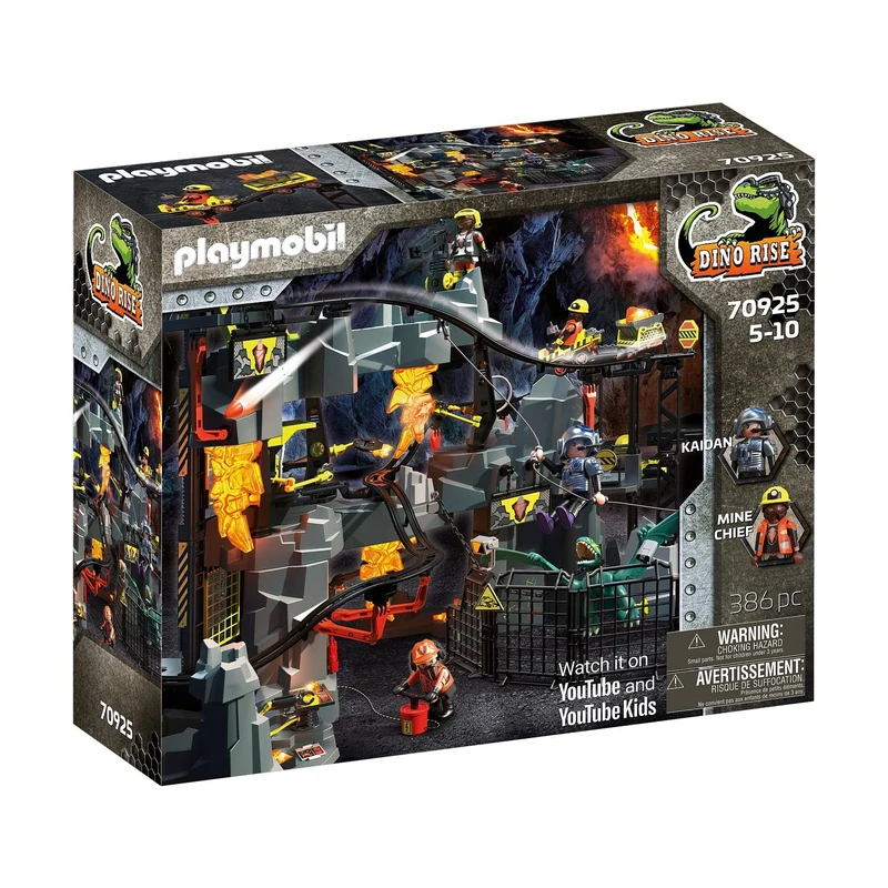 Playmobil Dino Rise 70925 Dino Mine with Mine Track, Carts and Traps, Dinosaur Toys for Children Ages 5+