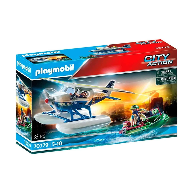 Playmobil 70779 City Action Police Seaplane, fun imaginative role play, playset suitable for children ages 4+