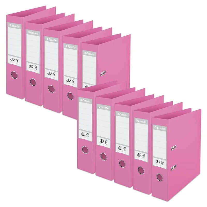 Esselte, Solea, A4 Lever Arch File, 75 mm Spine, 500 sheets Capacity, PP, Plastic Cover, Files & Folders, 628535, Pack 10, Solea Violet