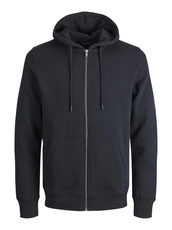 JACK&JONES Men's JJESTAR Basic Sweat Zip Hood NOOS Hooded Jacket, Black, S