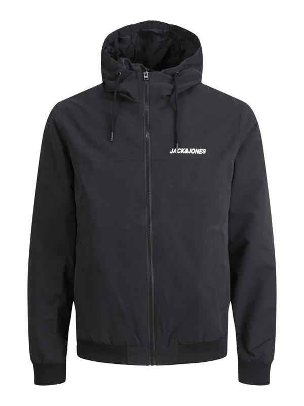 JACK & JONES Mens Jjerush Blocking Hood Bomber Noos, Black, XL UK