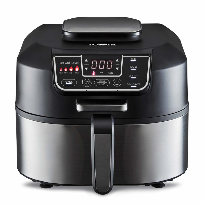 Tower T17086 Vortx 5 in 1 Air Fryer and Grill with Crisper, 5.6L, Black - Image 1