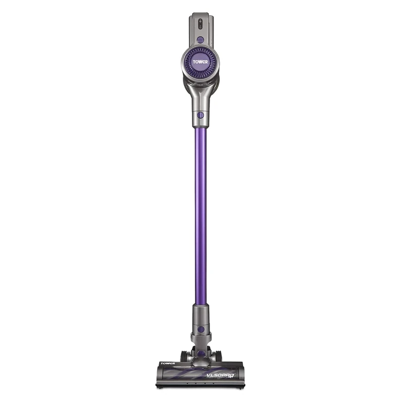 Tower T513002 VL50 Pro 3-in-1 Cordless Vacuum Cleaner with Cyclonic Suction, Turbo Pet and Upholstery Brush, Brushless Motor, 22.2v Li-ion, Brushless Motor, Purple
