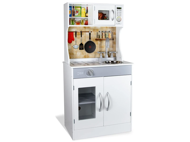 Teorema 40619 Wooden Kitchen with 4 Burners, Microwave and Pantry