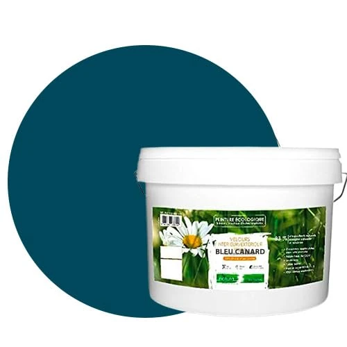 BOX DECO COULEURS Natural ecological paint for indoor and outdoor use, velvet look, Natura – 10L / 130 m² [Energy Class A+], Duck Egg Blue