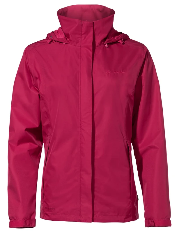 VAUDE Women's Escape Light rain jacket in red, Waterproof Jacket Women, packable rain jacket with Hood, Climate-Friendly Windbreaker Jacket, 36
