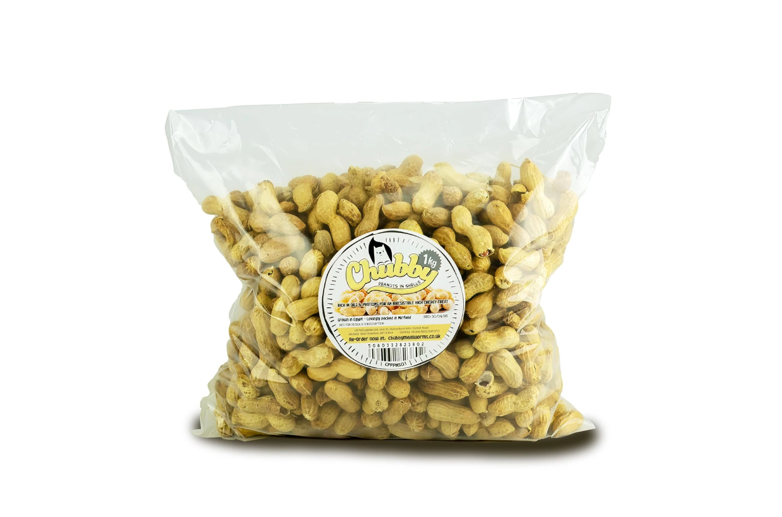Chubby Peanuts in Shells for Squirrels (1 Kg), Aflatoxin Free Monkey Nuts For Squirrels, Premium All Natural Food, Peanuts for Squirrel, Chipmunks, Cardinals & Jays - with Compostable Bag