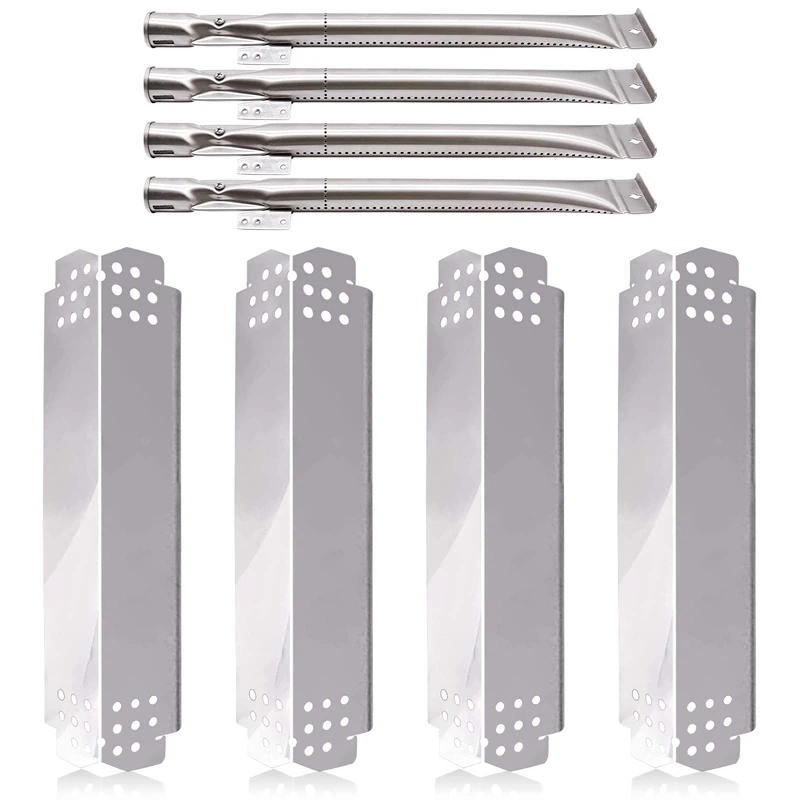 Grill Replacement Parts for Nexgrill 4 Burner 720-0830H, Nexgrill 720-0888, 720-0888N, Stainless Steel Grill Burner Tubes and Heat Shield Tent Plates Replacement Kit for Home Depot Nexgrill 720-0830H. - Image 1