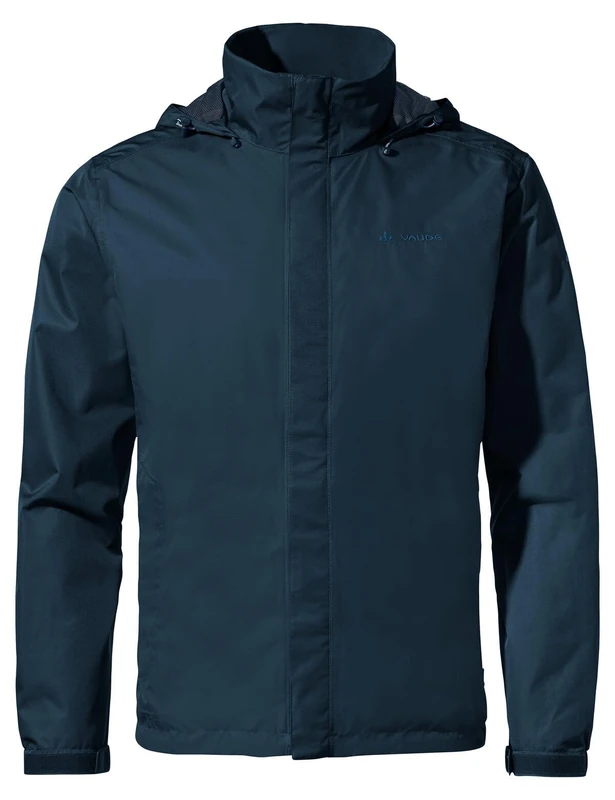 Vaude Men'S Escape Light Rain Jacket - Size 38 In Blue, Water-Repellent Outdoor Jacket, Breathable Windbreaker With Hood, Climate-Friendly Hiking Jacket