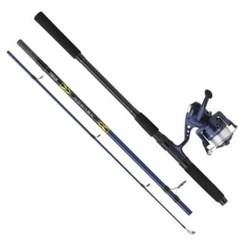Mitchell Neuron Mackerel Combo, Telescopic Fishing Rod and Reel Combo, Sea Fishing, Boat, Makerel, Corrosion Resistant, Includes Full Set of Tackle, Ready to Fish, Unisex, Blue/Gold, 2.1m | 100-200g
