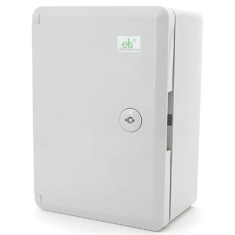 ELS Elektrotechnika Industrial Cabinet IP65 Galvanised Mounting Plate Locking Door with All-Round Seal Wall Housing Empty Housing ABS Plastic Empty Cabinet 220 x 310 x 140