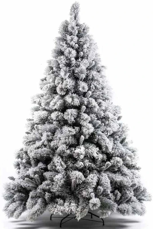 BAKAJI Aspen Large Christmas Tree with Snow Guard Super Thick Green Pine Cross Metal Base Foldable Very Snow Branches Easy to Assemble with Branches (210cn) - Image 1