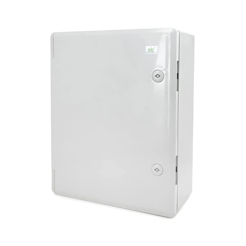 ELS Elektrotechnika Industrial Cabinet IP65 Galvanised Mounting Plate Locking Door with All-Round Seal Wall Housing Empty Housing ABS Plastic Empty Cabinet 420 x 520 x 190