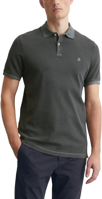Marc OߴPolo Men's Shaped Fit Short Sleeve Polo Shirt with Stretch, Grey (Grau), L