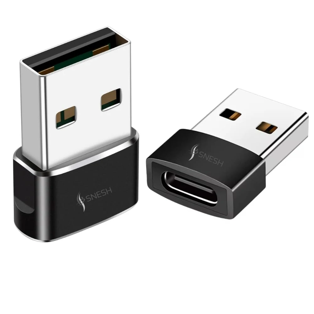 SNESH 2Pack USB-C Female to USB Male Adapter, USB C to USB A Adapter Compatible with Mbook, Notebook, Tablet, Smartphon