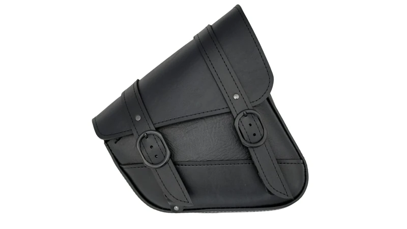 Dowco Willie & Max Black Jack Swingarm Bag - Black Buckle - Dual Shock - Sportster Black W/Black Buckles 10.5" x 11.5" x 4.5"