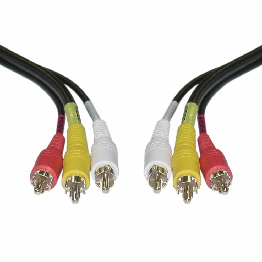 iView-HD 1MT Triple 3 x RCA Phono Plugs Composite Audio Video Cable Male To Male Lead TV AV Stereo component Yellow Red White 1 Metre wire connector supply Triple CVBS AR AL
