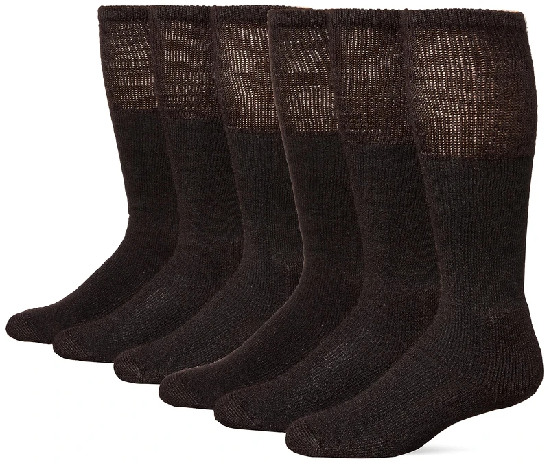 Thorlos Unisex's Mcb Max Cushion Combat Over The Calf Socks Military Boot, Black, X-Large (Pack of 6)