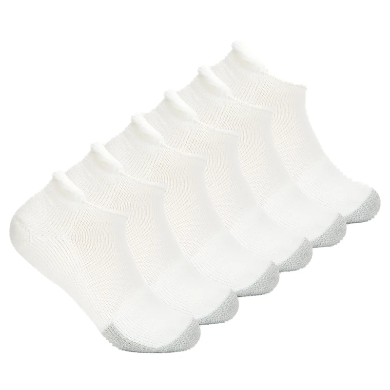 Thorlos Unisex J Rolltop Running Socks, White/Navy (6 Pairs), M UK