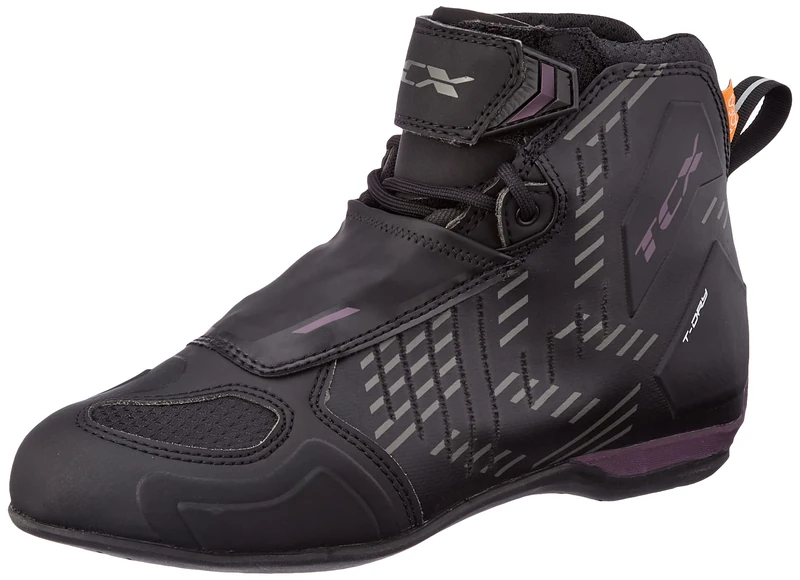 TCX - R04D Lady Waterproof Women's Motorcycle Boots, Mesh Upper with Hot-Melt Coating, Zip and Velcro Closure, Black