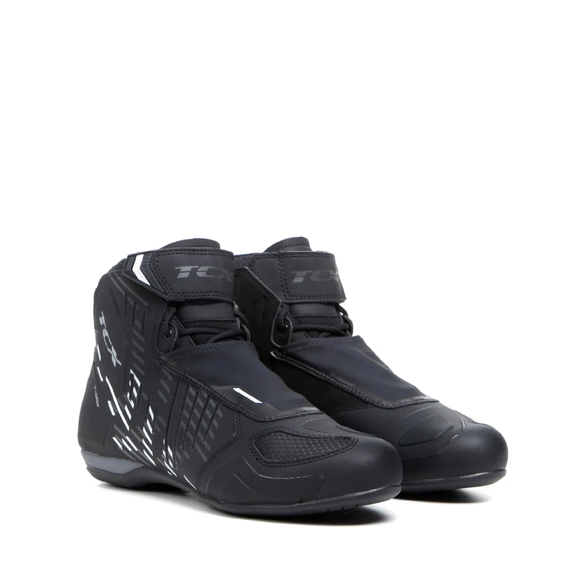TCX - R04D AIR, Men's Motorcycle Boots, Breathable and Versatile, Mesh Upper with Hot-Melt Coating, Laces and Velcro Closure, Black/Grey - Image 1