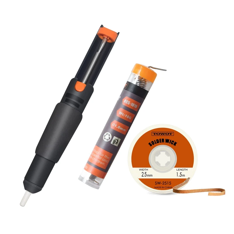 TOWOT Solder Wick & Solder Wire & Solder Sucker Used to Remove The Solder and Disassemble Electrical Components, No-Clean Solder Wick Braid