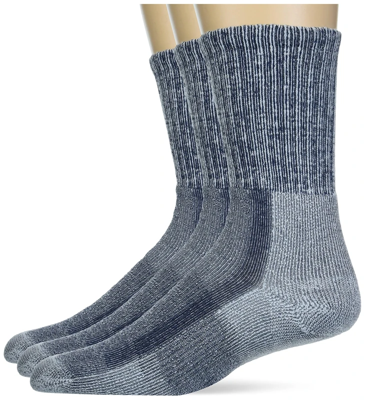 Thorlos LTH Light Hiking Thick Padded Crew Sock, Navy, Large