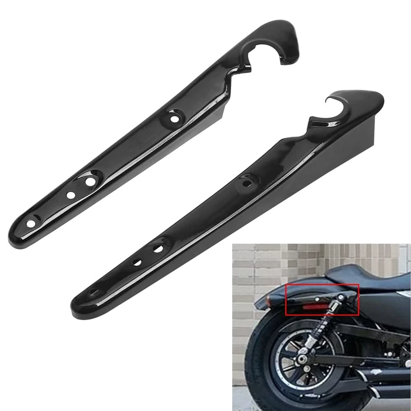 HIYOYO Gloss Black Rear Fender Strut Set Mudguard Mudflap Support Cover Side Turn Signal Light Bracket For Harley Sportster Iron XL 883 1200 48 72 2004-2020