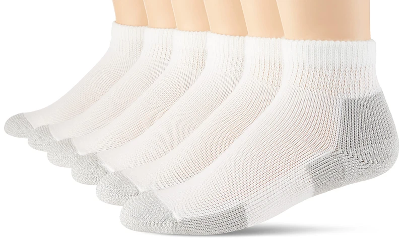 Thorlos Unisex's Jmx Maximum Cushion Ankle Running Socks, White Platinum (6 Pair), Medium (Pack of 6)