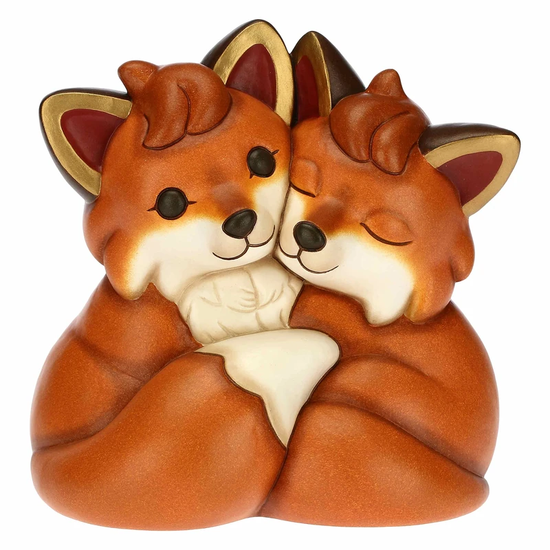 THUN Fox Grace Couple of Lovers Ceramic Figurine - 19cm