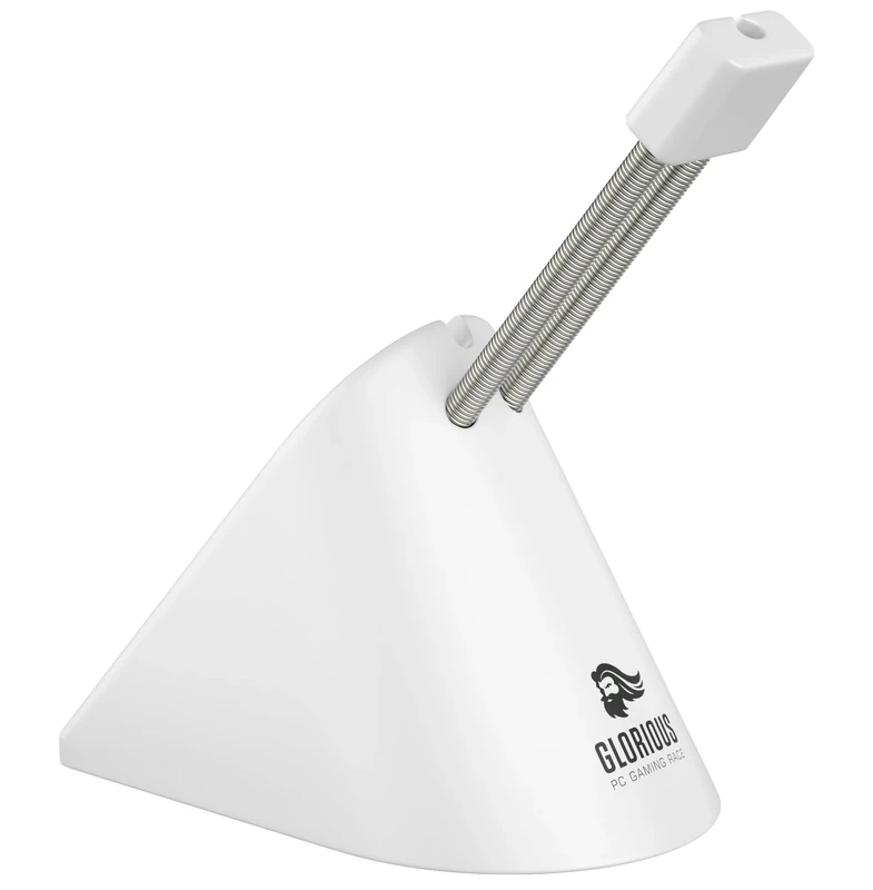 Glorious Gaming Mouse Bungee - Cable Management for all Gaming Mice, Eliminates Drag, Adjustable Arm, Premium Build Quality, Rubber Grip Base, Rubber Clip for Different Cable Sizes - White