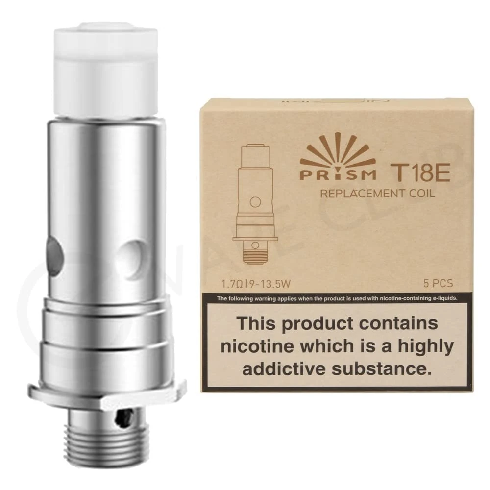 Innokin Prism T18E Replacement Coils, 1.7 ohm, Better Flavor, Works with Endura T18II Starter Kit, Endura T18E Vaping Pens, Works With UK 2mL Tank, Innokin Vaping, Pack of 5, No Nicotine