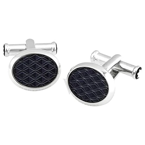 Montblanc Cufflinks_MST_Steel_Lacquer_Oval Cufflinks 126132