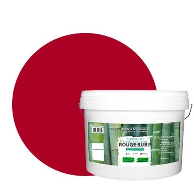 BOX DECO COULEURS Natural ecological paint for indoor and outdoor use, matt, natural paint, 10 L / 130 m² [energy class A+], ruby red - Image 1