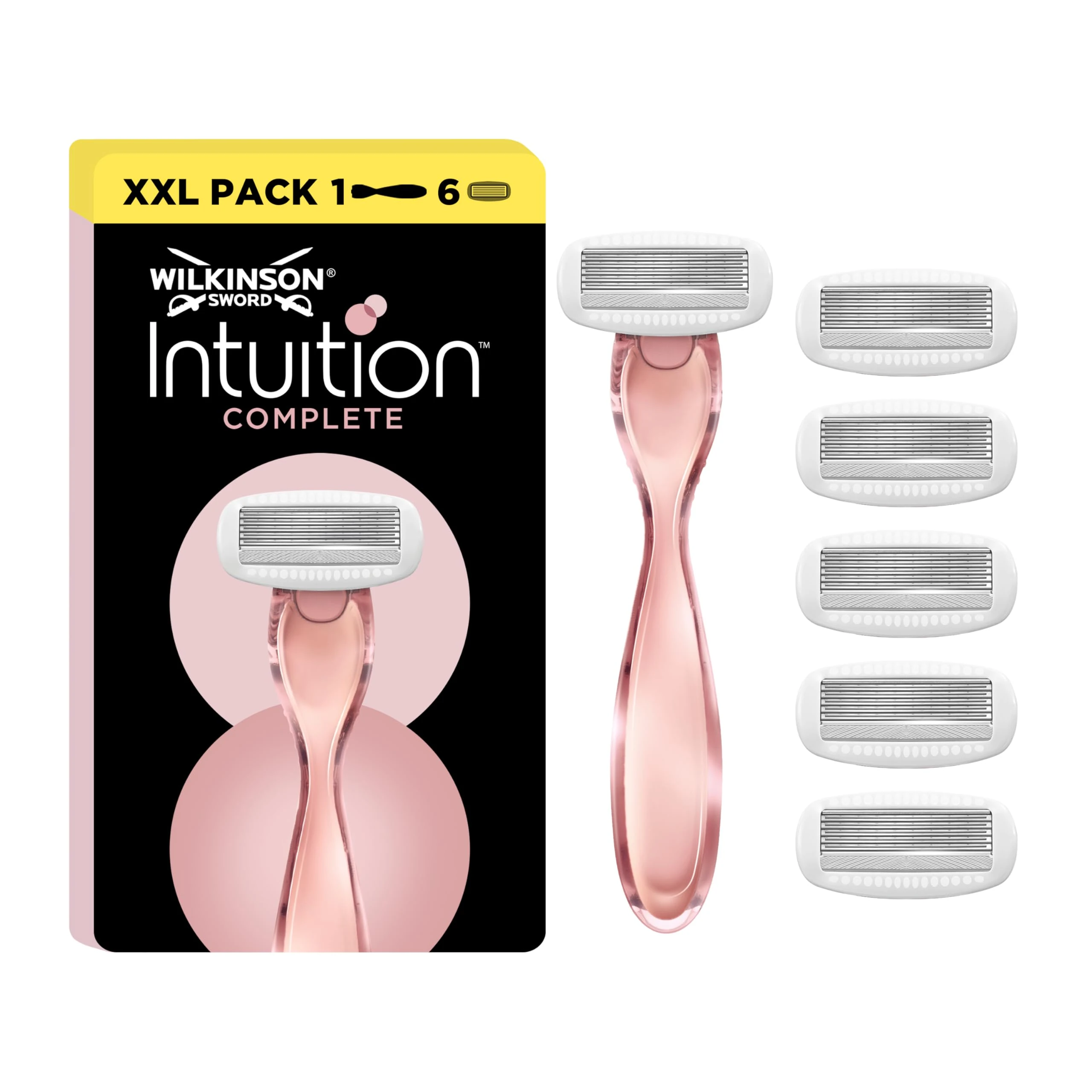 WILKINSON SWORD - Intuition Complete For Women | Skin Protect Gel with Smooth Glide | Razor Handle + 6 Razor Blades Refills