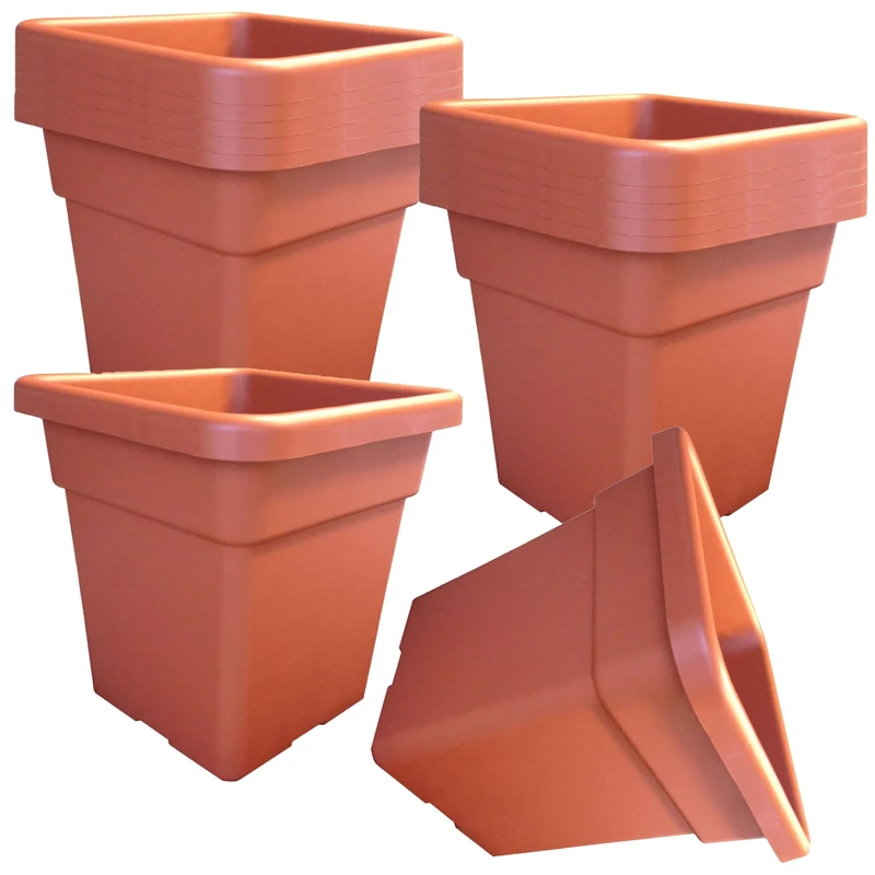 WELL HOME MOBILIARIO & DECORACIÓN 12 Units of Identical Maxi pots 32 cm, Terracotta, Pequeño