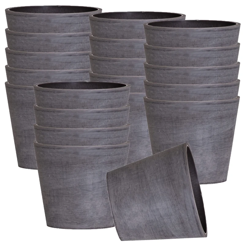 Wellhome 20 Units of Identical pots Type truncated Cone Ø 7 cm, Brown