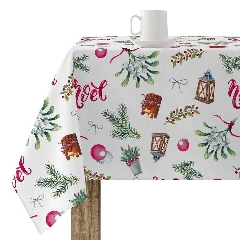 BELUM | Christmas Tablecloth | Stain-Resistant Rectangular Table Cloth | Resin Tablecloth (Laminated Touch) | Table Cloth | Home Table Cloth (250 x 140 cm)