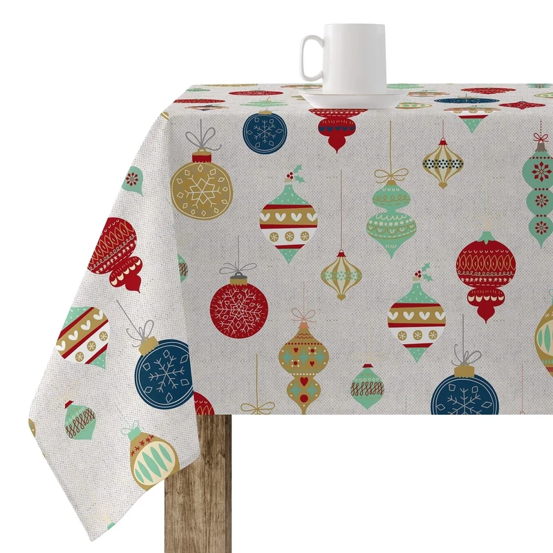 BELUM | Christmas Tablecloth | Stain-Resistant Rectangular Table Cloth | Resin Tablecloth (Laminated Touch) | Table Cloth | Home Table Cloth (200 x 140 cm)
