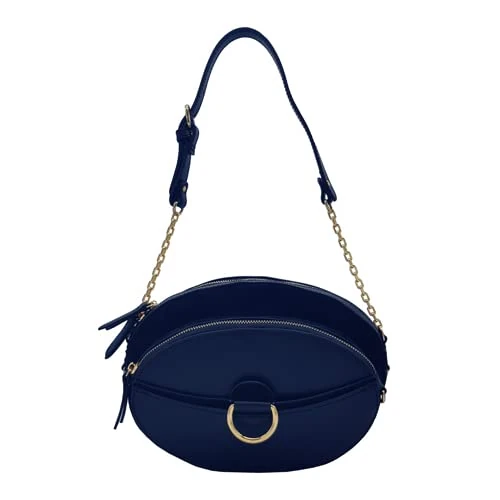 Kate Lee Sac en cuir porté épaule PALOMA, Women’s PALOMA leather shoulder bag, Blue, One Size -