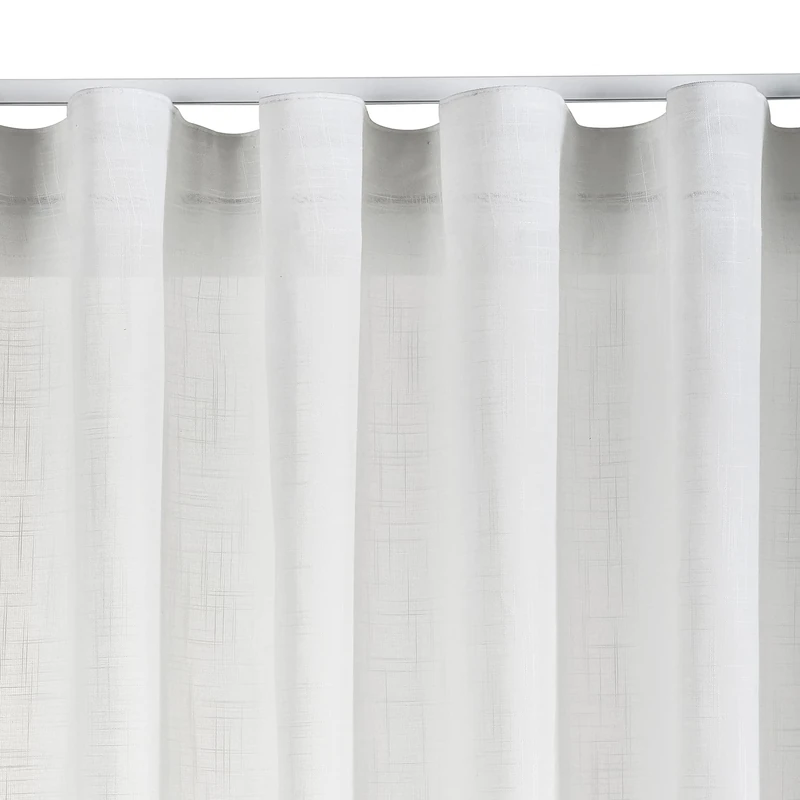 STORESBASIC Tape Curtain, Traditional Sheer Curtain in Extra Large Size, White, 300 x 300 cm - Image 1