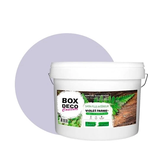 BOX DECO COULEURS Natural Eco-Friendly Satin-Look Wall Paint - Natura Interior - 10L / 13m² - Mauve Purple
