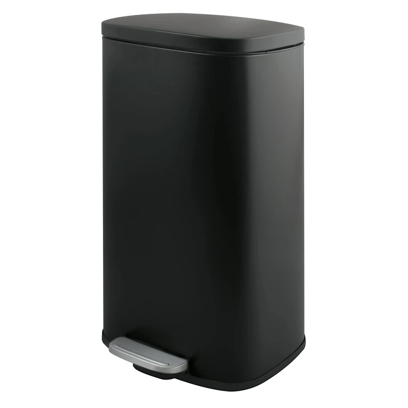 Spirella SP2712 50 Litre Kitchen Rubbish Bin Soft Close Plastic Interior with Pedal Black