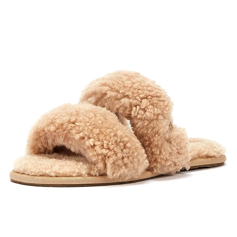 UGG Women's Slipper Maxi Curly Scuffetta Uk Size 9 Sand