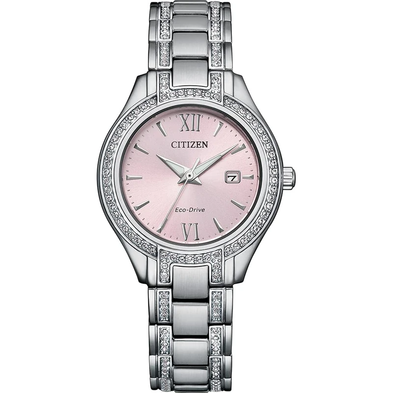 Citizen Womens Analogue Eco-Drive Watch with Stainless Steel Strap FE1230-51X