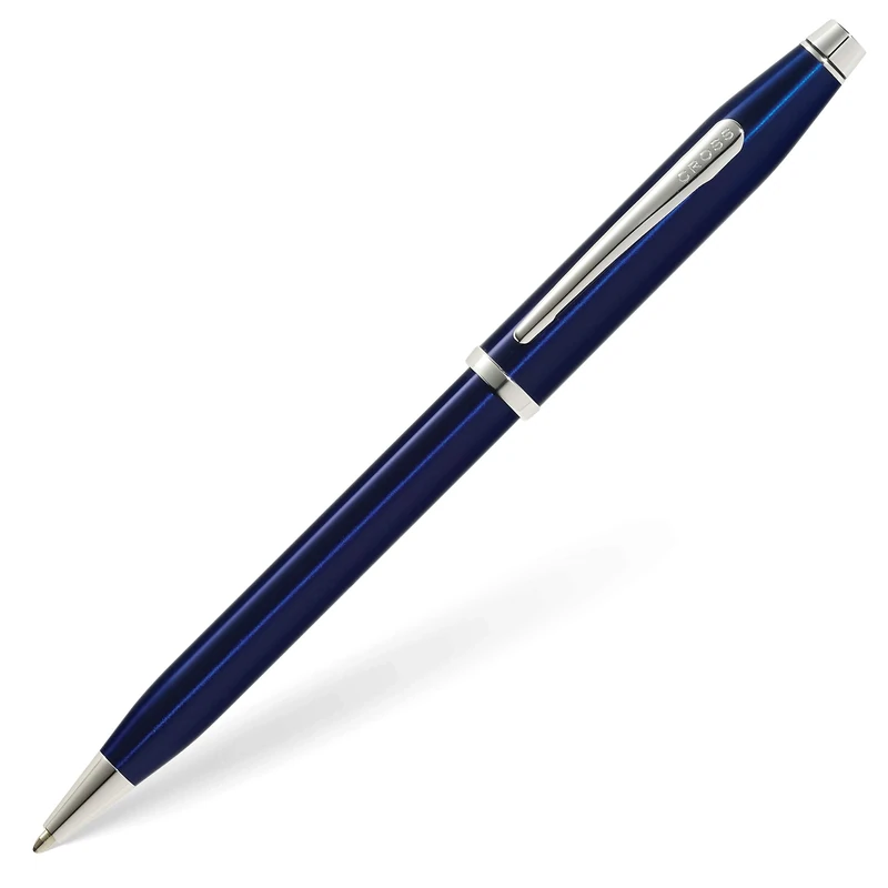 CROSS Century II Blue Lacquer Ballpoint Pen with Chrome Point